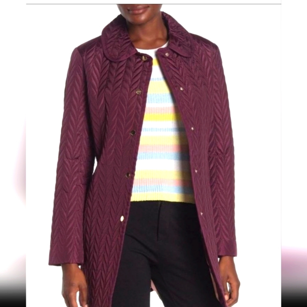 EUC Kate Spade Coat, Size XL Burgandy w/Pink Lining